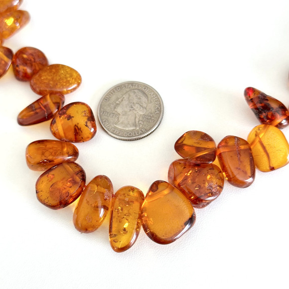 Vintage Natural Baltic Amber Gemstone Graduated Long Beaded Necklace 24" - Picture 7 of 13